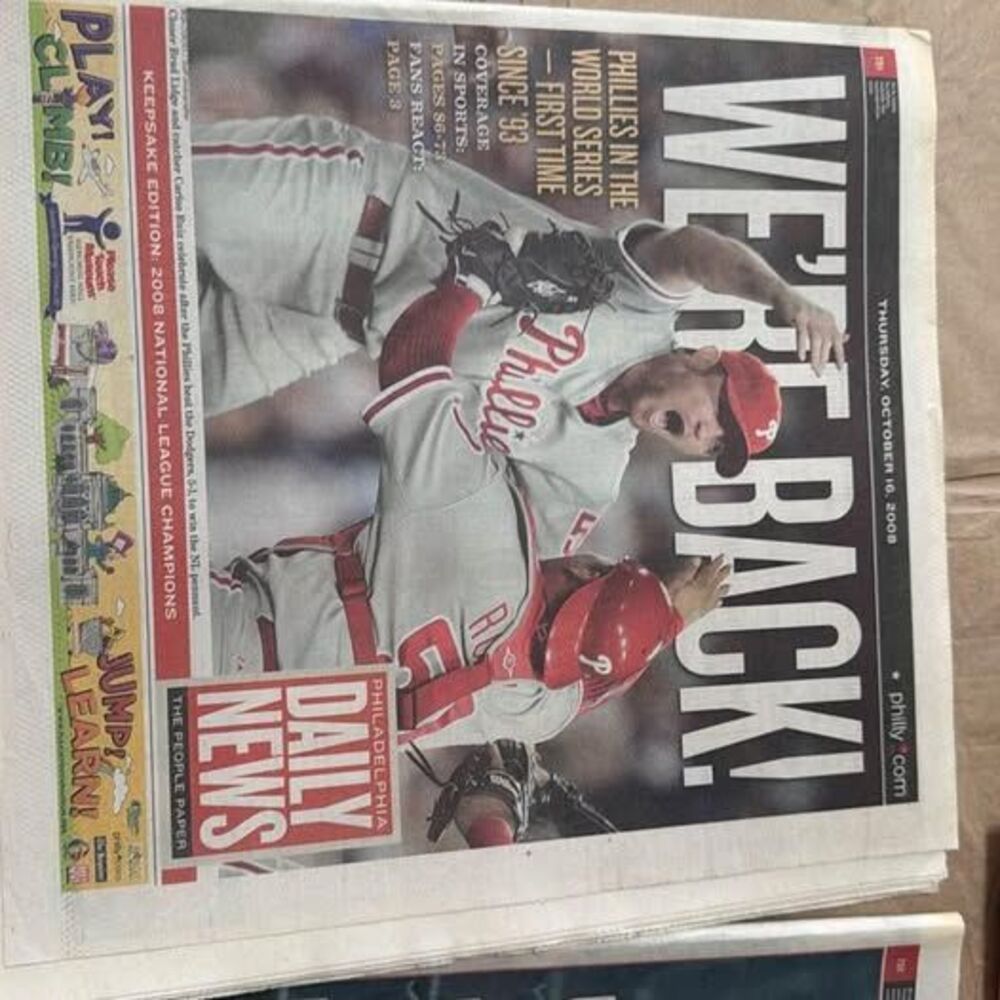 2008 Phillies memorabilia- newspapers, etc (7 items)